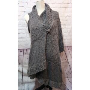 Lilith Asymmetrical Knit Shawl Wrap Sweater One-Arm Poncho Mohair Alpaca